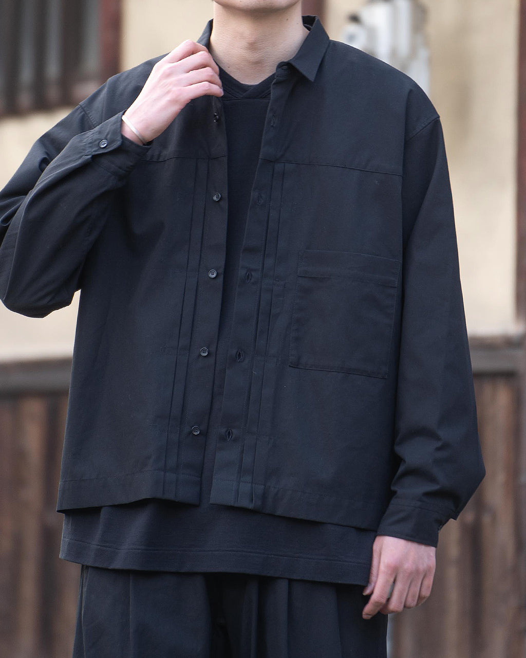 AFTERHOURS アフターアワーズ プリーツ ブルゾン PLEATED BLOUSON A006-E1BL 4499【送料無料】