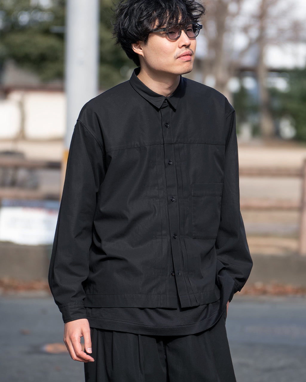 AFTERHOURS アフターアワーズ プリーツ ブルゾン PLEATED BLOUSON A006-E1BL 4499【送料無料】