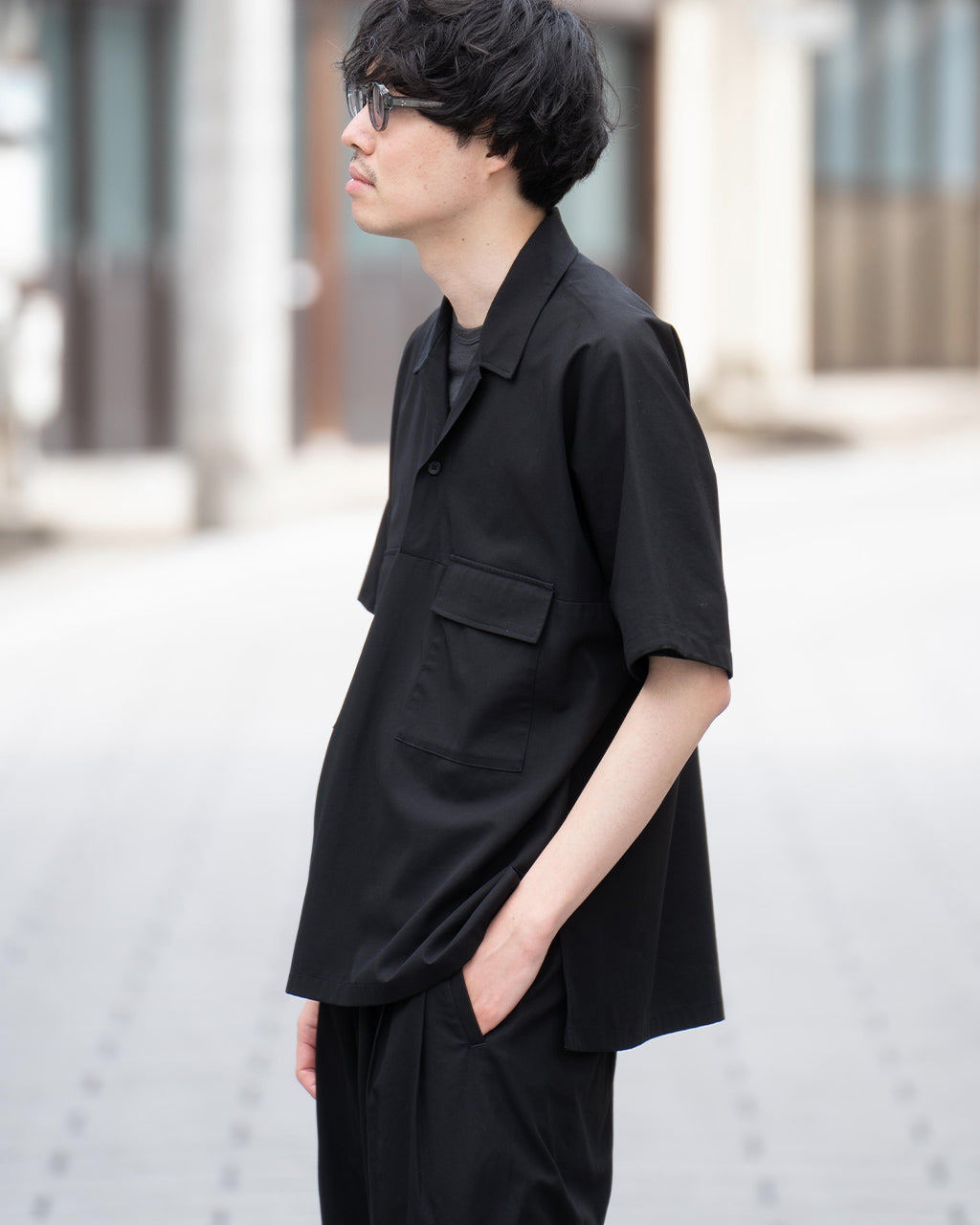 AFTERHOURS アフターアワーズ オープンカラーシャツ OPEN COLLAR SHIRT A008-E1SH 4499【送料無料】