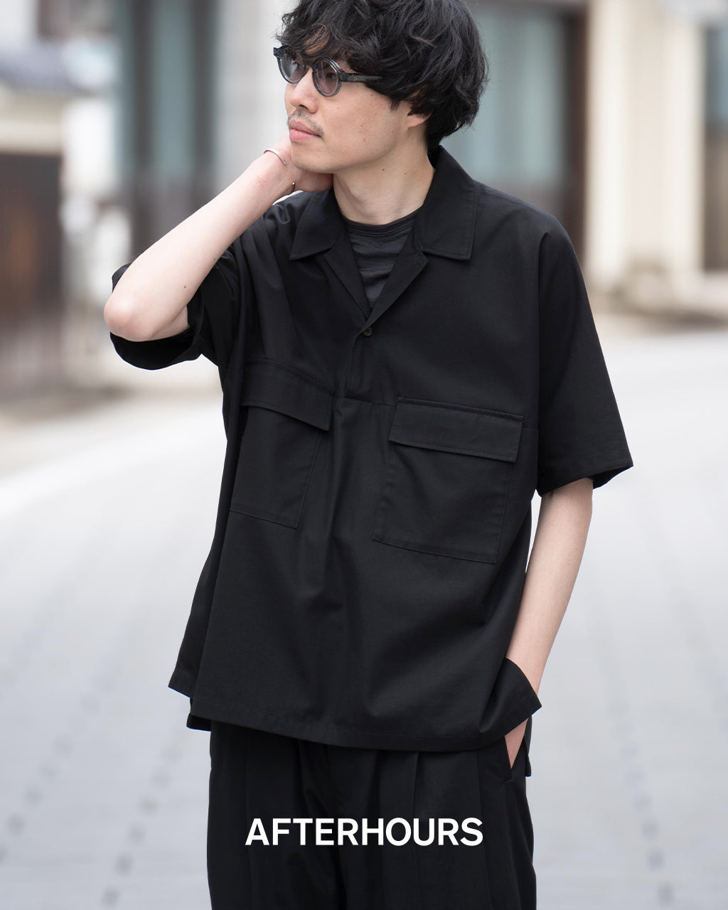 AFTERHOURS アフターアワーズ オープンカラーシャツ OPEN COLLAR SHIRT A008-E1SH 4499【送料無料】