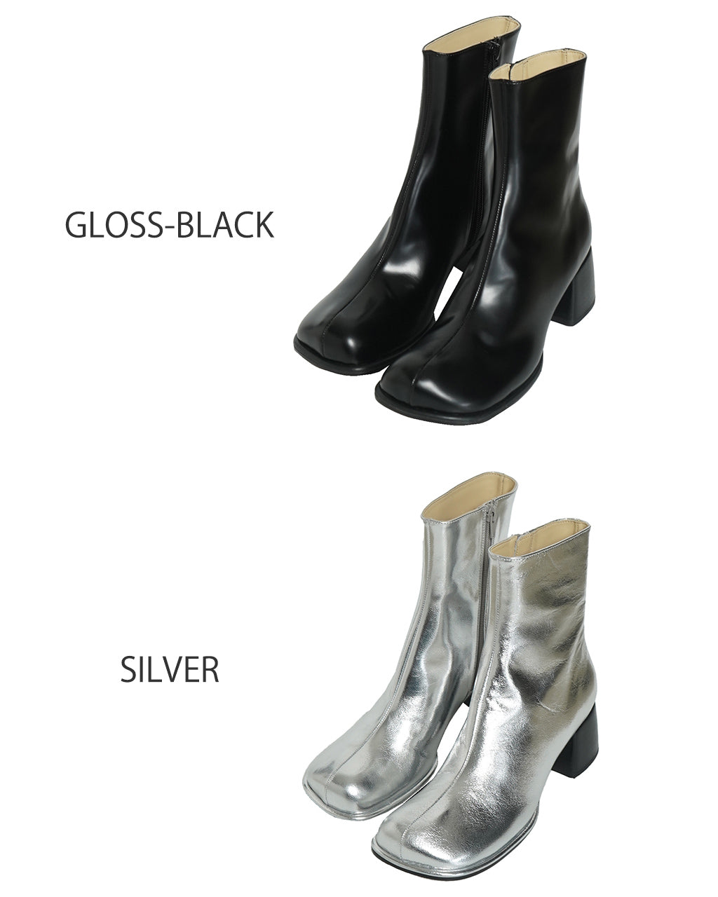 【アウトレット！30%OFF】ALM. アルム アデラ レザー ブーツ ADELA LEATHER BOOTS スクエアトゥ チャンキーヒール ショートブーツ サイドジップ AL063【送料無料】