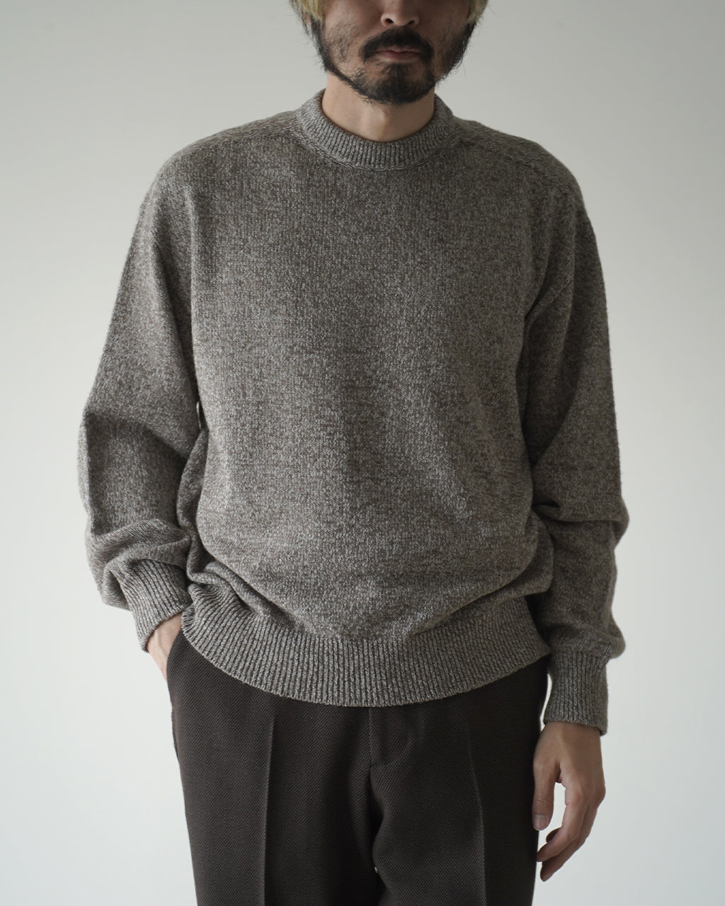 WOOL WASHI CREWNECK KNIT ALV-90203