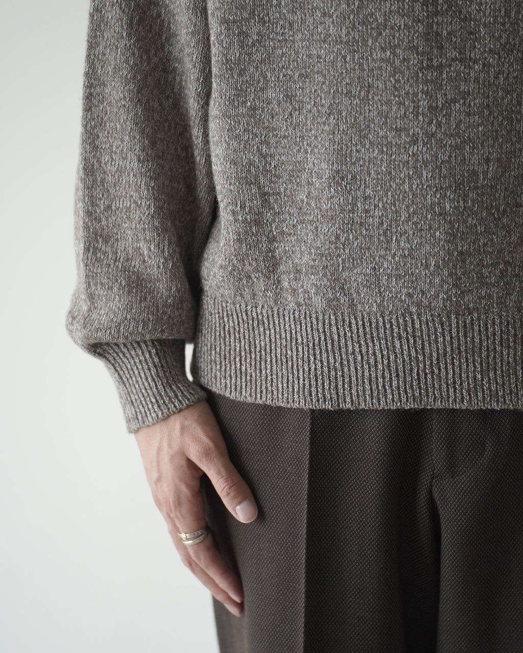 WOOL WASHI CREWNECK KNIT ALV-90203