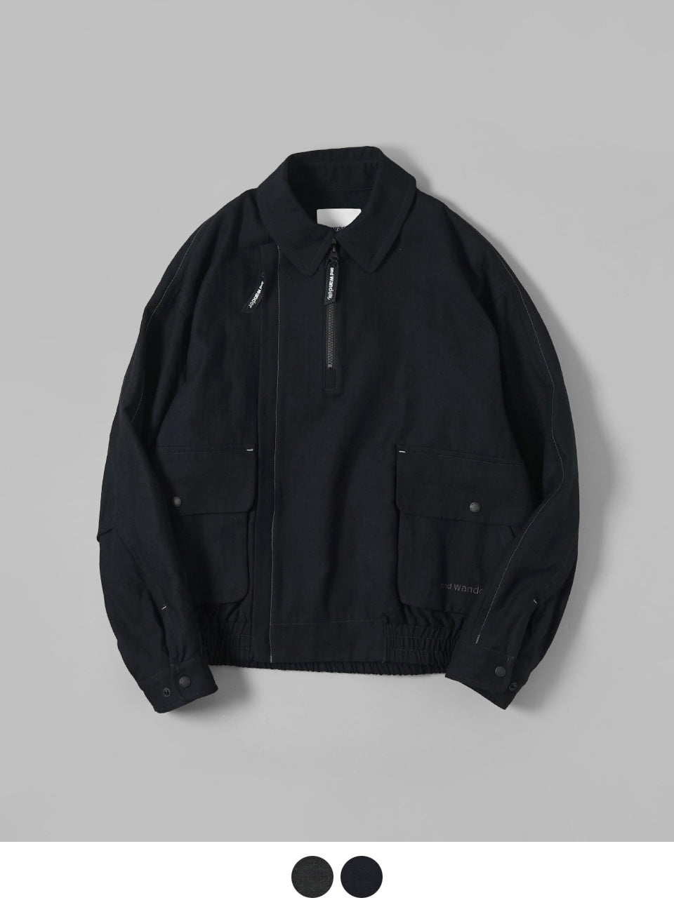 【SALE！40%OFF】and wander アンドワンダー ジップアップ コットンウール ブルゾン zip up C W blouson 5744281139【送料無料】