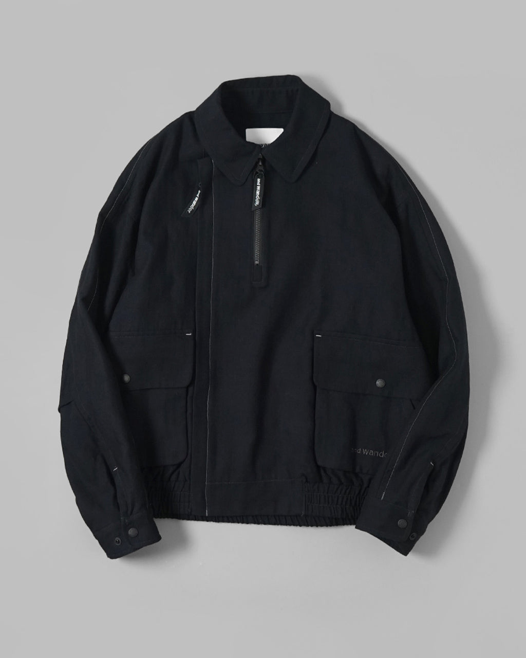 【SALE！40%OFF】and wander アンドワンダー ジップアップ コットンウール ブルゾン zip up C W blouson 5744281139【送料無料】