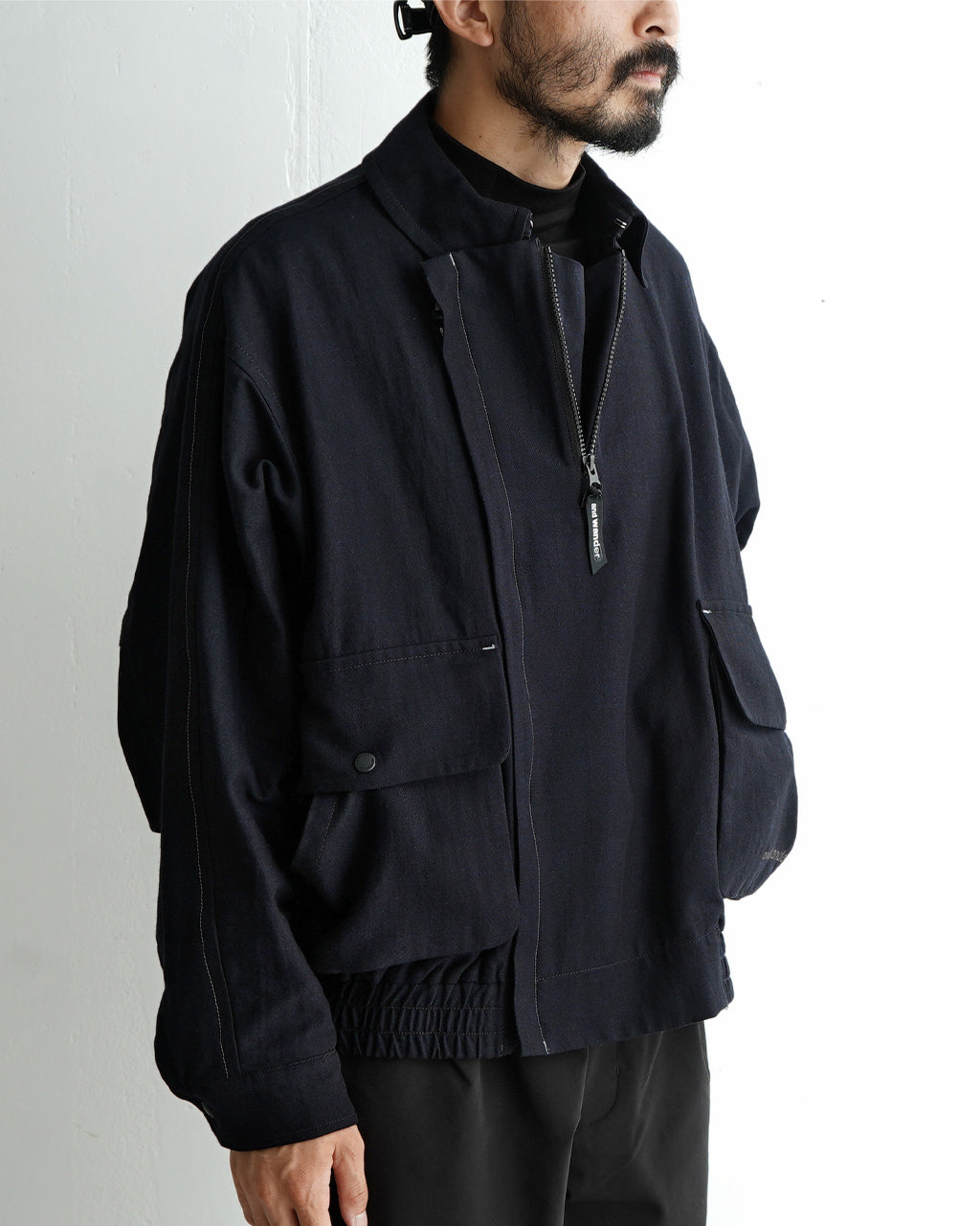 and wander アンドワンダー ジップアップ コットンウール ブルゾン zip up C W blouson 5744281139【送料無料】