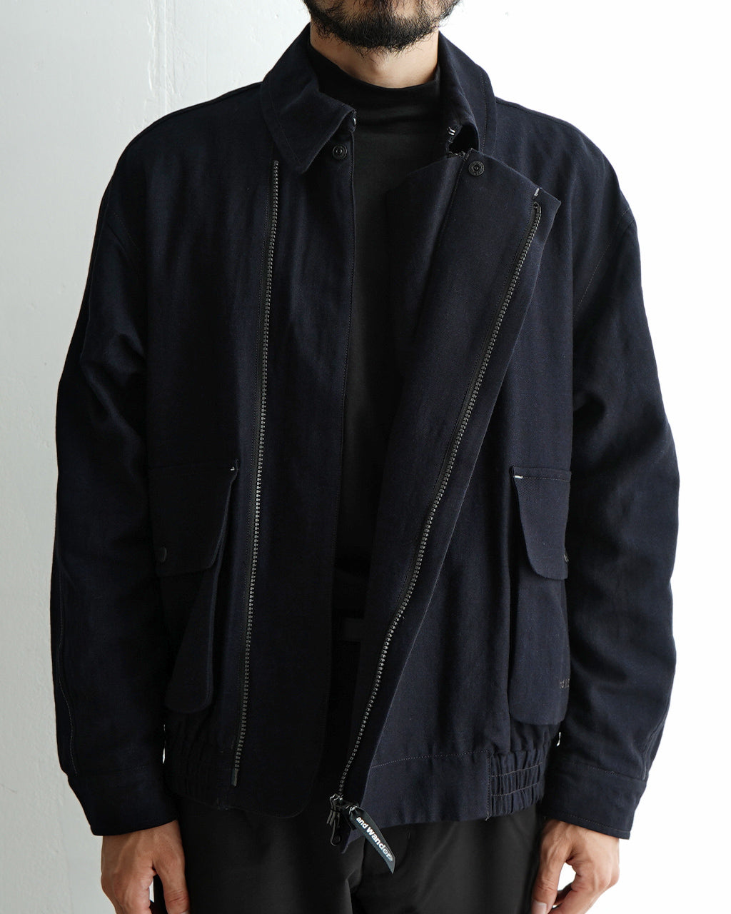 and wander アンドワンダー ジップアップ コットンウール ブルゾン zip up C W blouson 5744281139【送