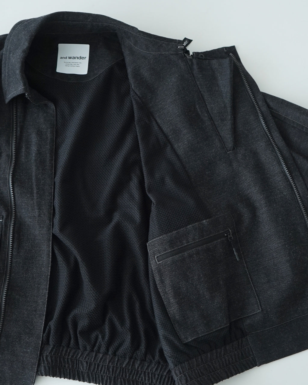 and wander アンドワンダー ジップアップ コットンウール ブルゾン zip up C W blouson 5744281139【送料無料】