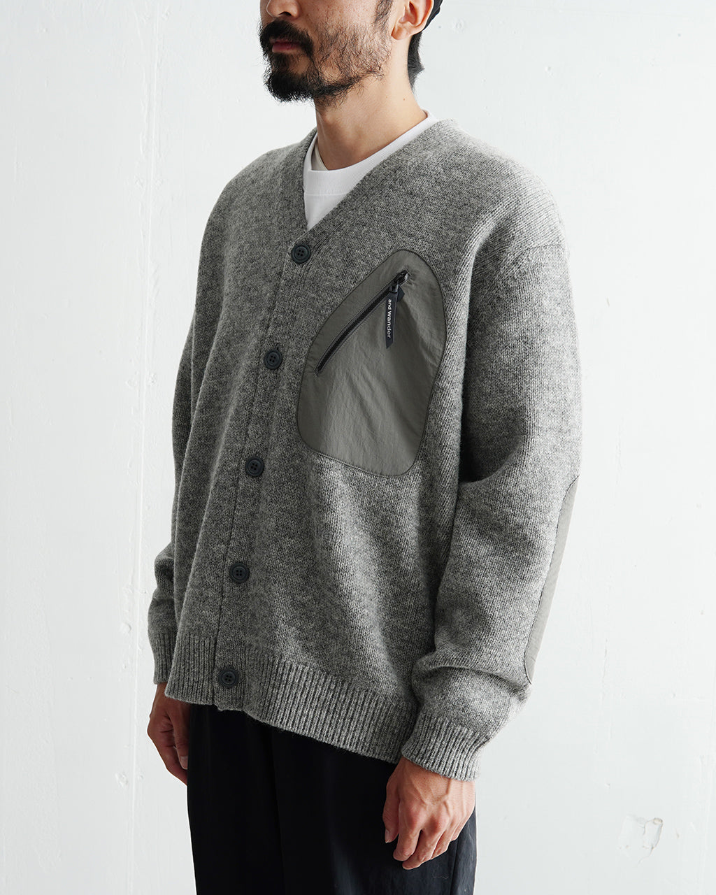 and wander アンドワンダー カーディガン shetland wool cardigan シェトランド ウール カーディガン 5744284160【送料無料】