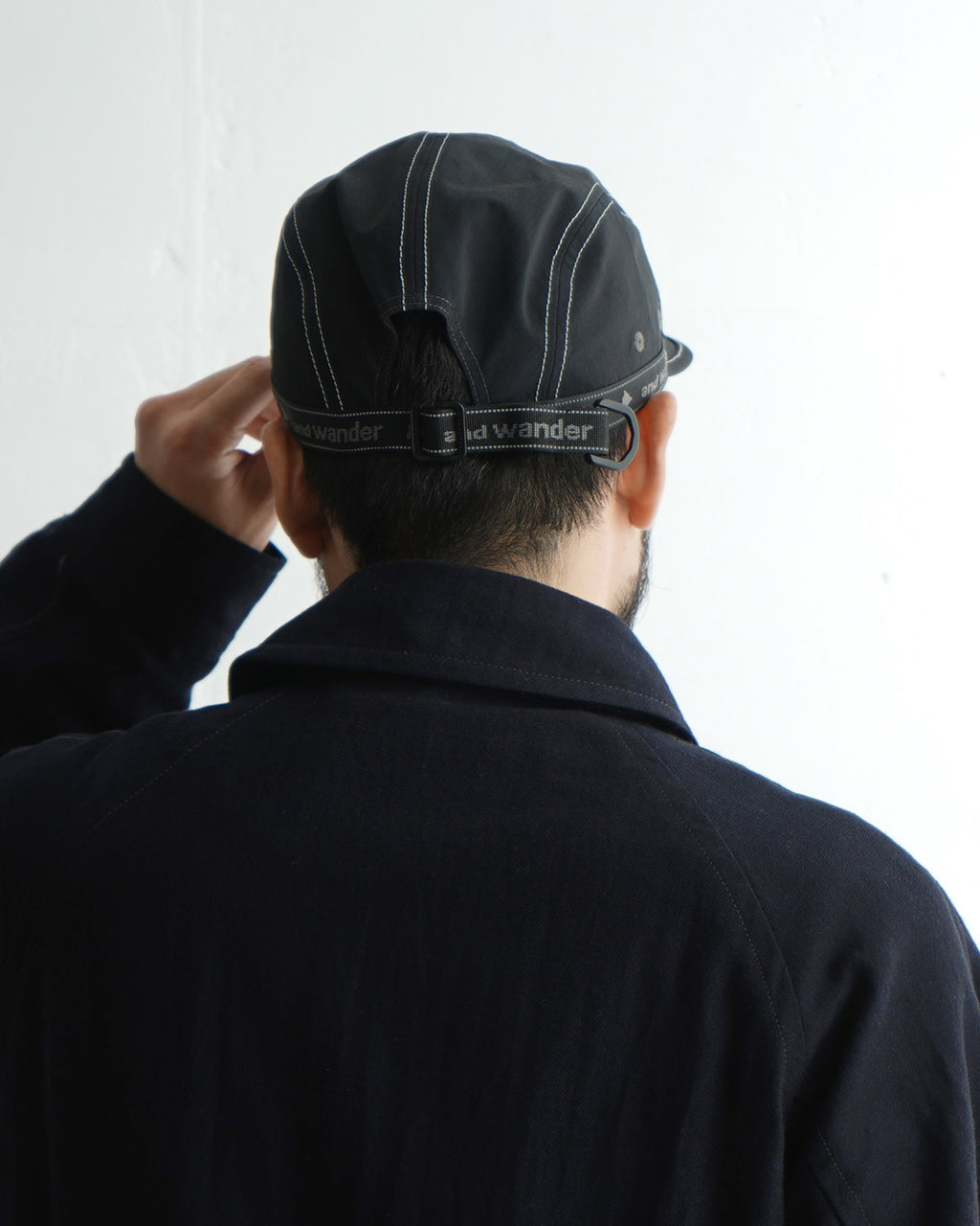 【SALE！40%OFF】and wander アンドワンダー ジャガード テープ キャップ JQ tape cap ロゴ 帽子 速乾性 5744986340