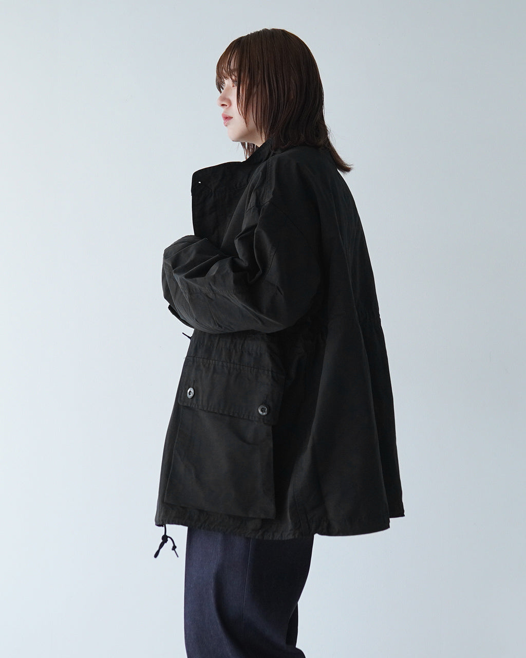 ARMY TWILL アーミーツイル スタンドカラーコート レディース COTTON NYLON STAND COAT アウター ミリタリー ジャケット ハーフコート丈 AM-2454003