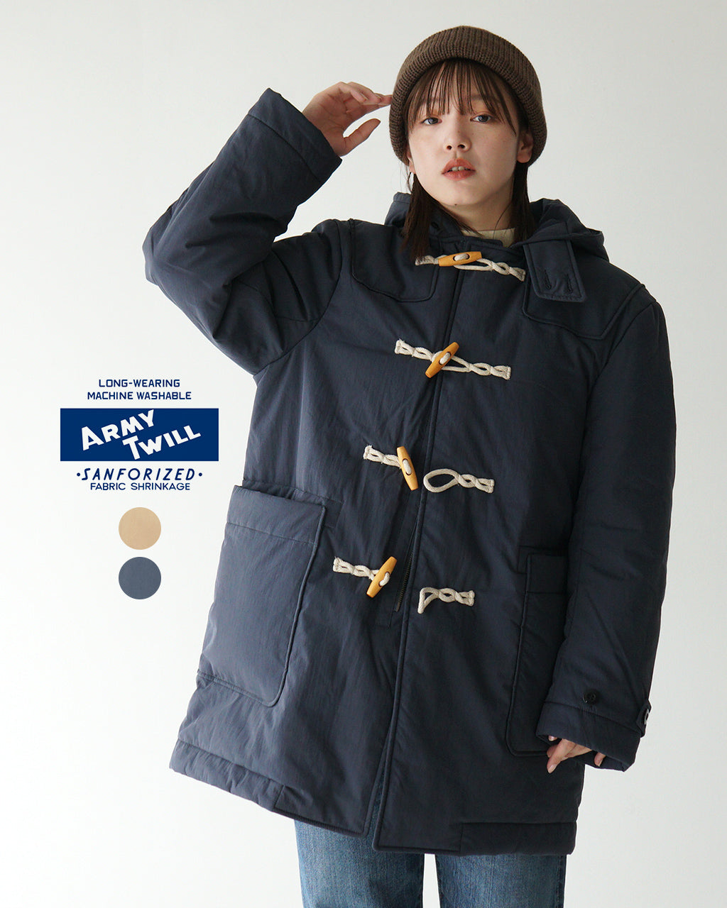 【SALE！20%OFF】ARMY TWILL アーミーツイル ダッフルコート コットン インサレーション アウター DUFFLE COAT  AM-2454008【送料無料】