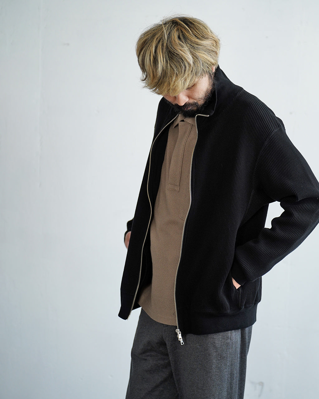 Big Waffle Drivers Zip Cardigan VTD-0602-CS