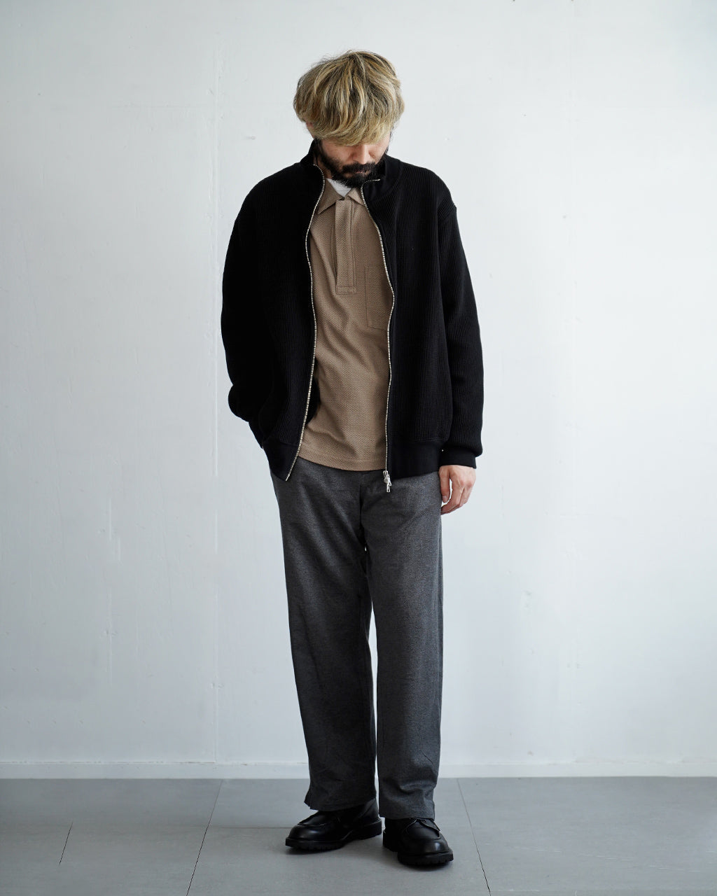Big Waffle Drivers Zip Cardigan VTD-0602-CS