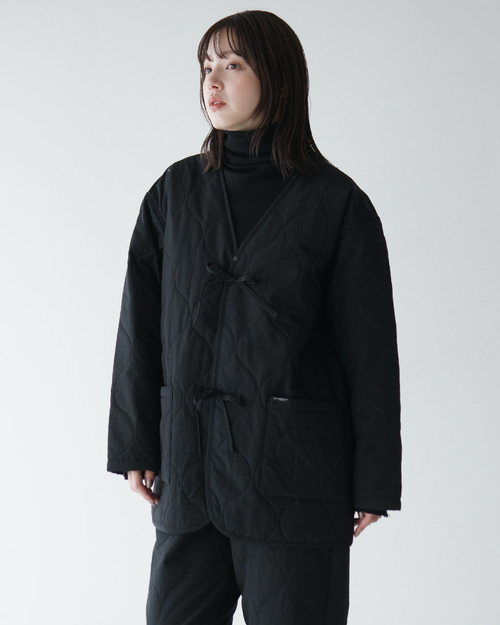 AXESQUIN-modified- アクシーズクインモディファイト キルト カラーレス ジャケット QUILTED COLLER LESS JACKET 321076【送料無料】