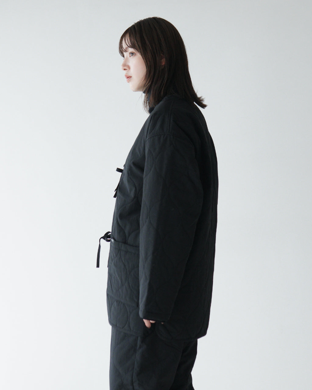 AXESQUIN-modified- アクシーズクインモディファイト キルト カラーレス ジャケット QUILTED COLLER LESS JACKET 321076【送料無料】