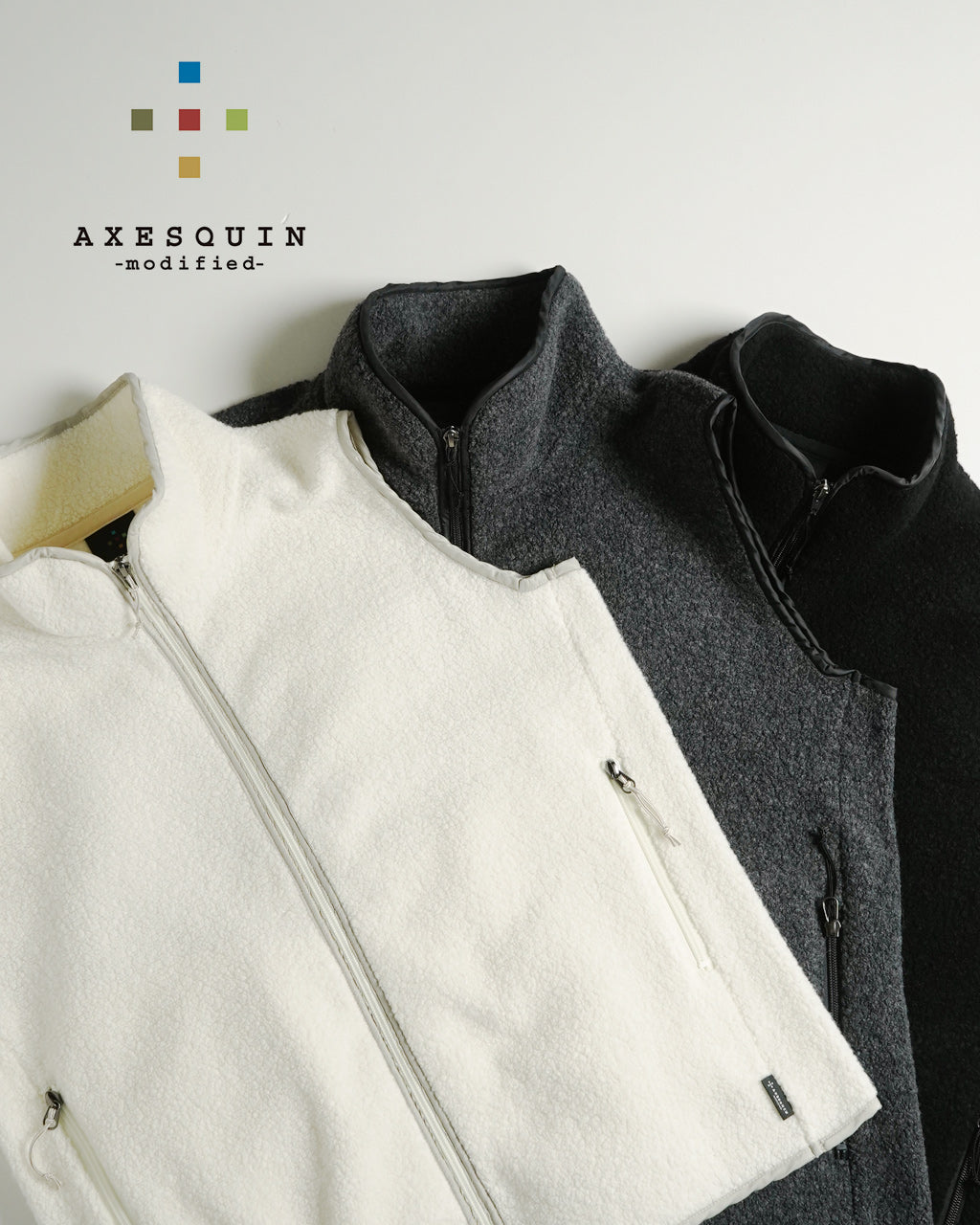 【アウトレット！30%OFF】AXESQUIN-modified- アクシーズクイン モディファイド ボアベスト ウール WOOL BOA VEST 321077【送料無料】