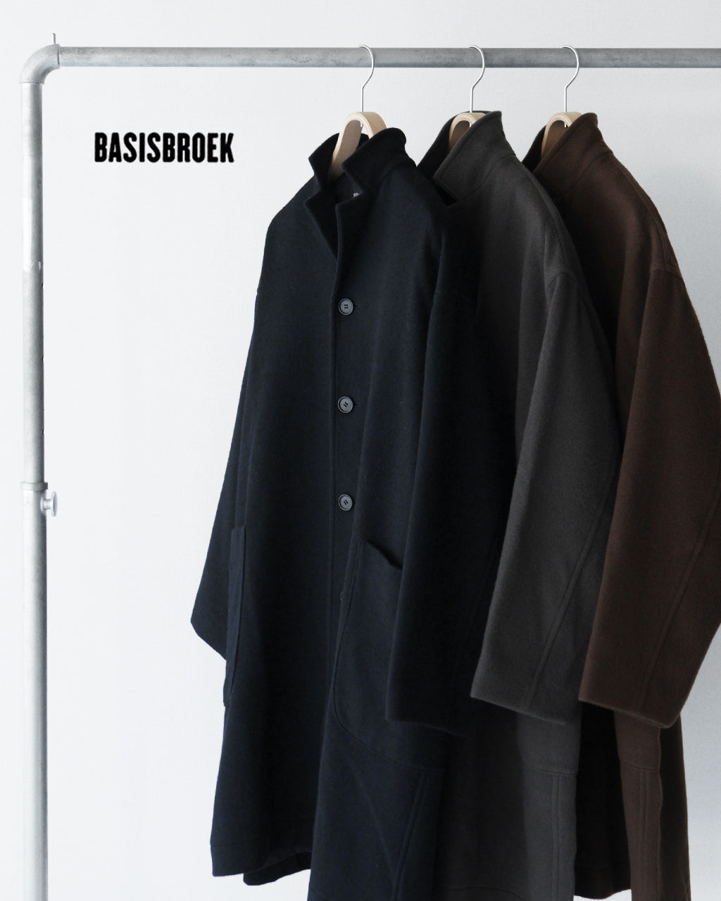 【SALE！20%OFF】BASIS BROEK バージスブルック ロングコート マーチ MARCH ウールメルトン BJ-87【送料無料】