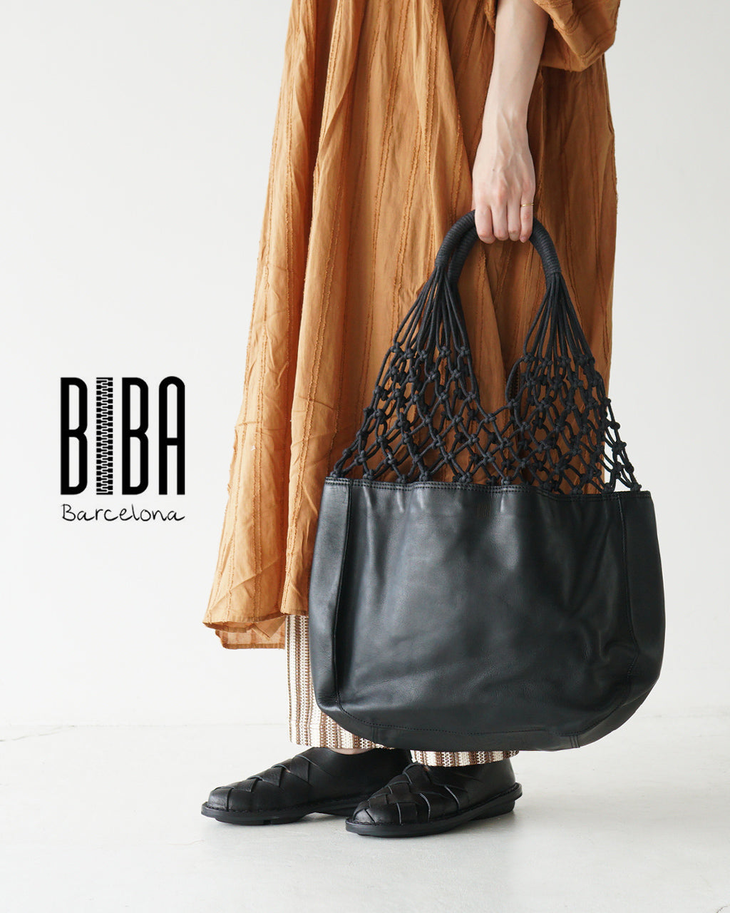 ＼早得24時間限定ポイント10倍／BIBA ビバ トートバッグ NESBITT カバン レザー ショッピングバッグ 本革 天然皮革 ハンドメイド マクラメ編み トートバッグ BOLSO BIBA NEB1L 【送料無料】