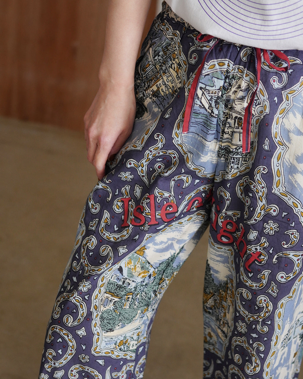 BINDU ビンドゥー  マッププリント コットンボイル イージーパンツ｜Crouka(クローカ)