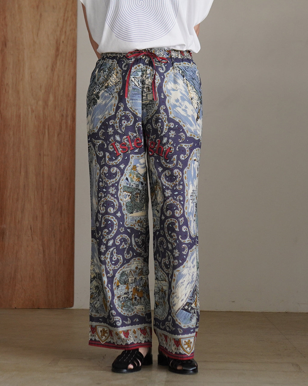 BINDU ビンドゥー  マッププリント コットンボイル イージーパンツ｜Crouka(クローカ)