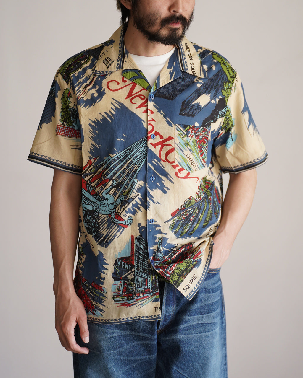BINDU ビンドゥー HAWAIIAN SHIRTS PIM7725 Map ハワイアンシャツ ユニ