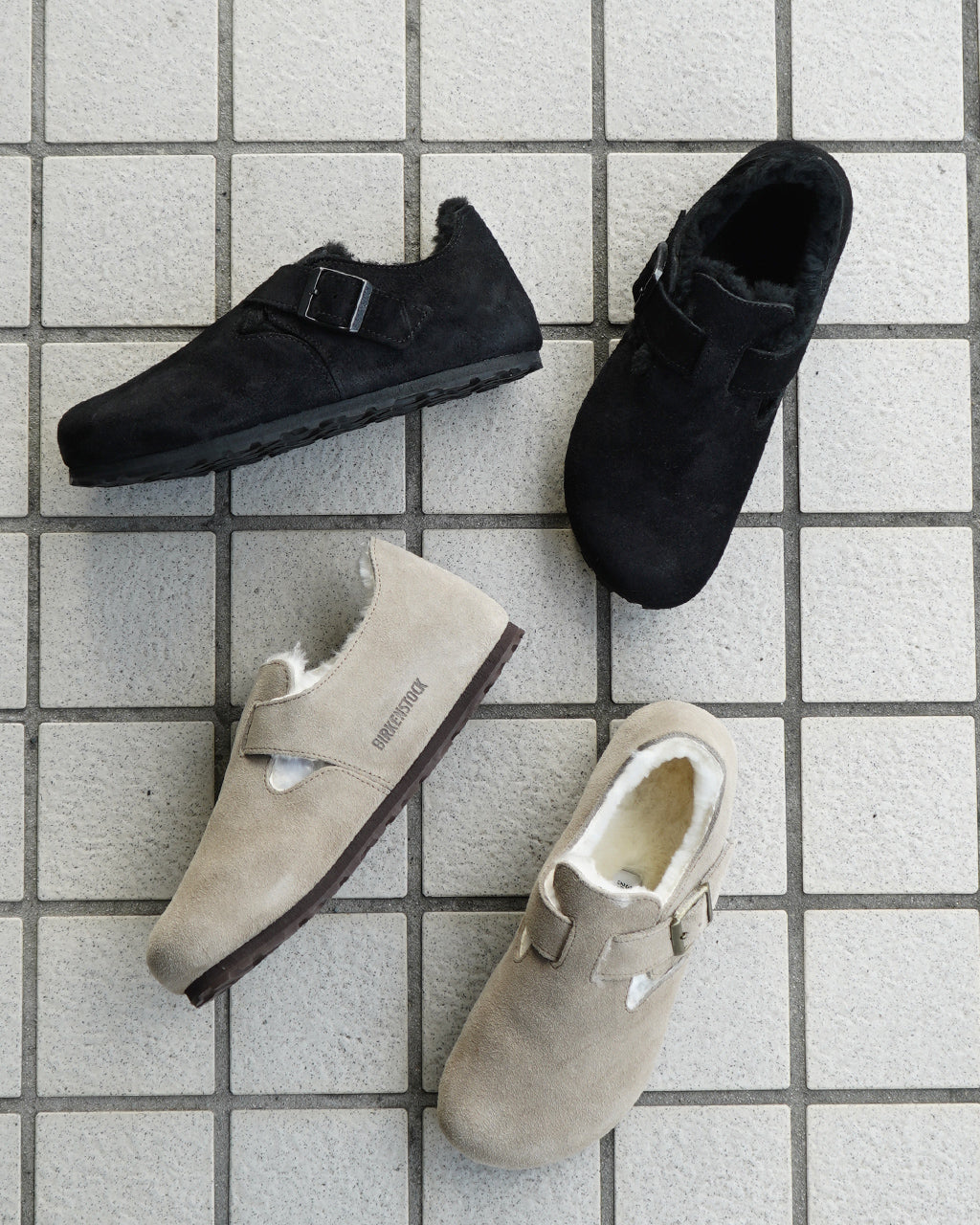 BIRKENSTOCK ビルケンシュトック ロンドン London Shearling  ベロアレザー スエードレザー ボア クロッグ サボ シューズ 1028470 1014961【送料無料】