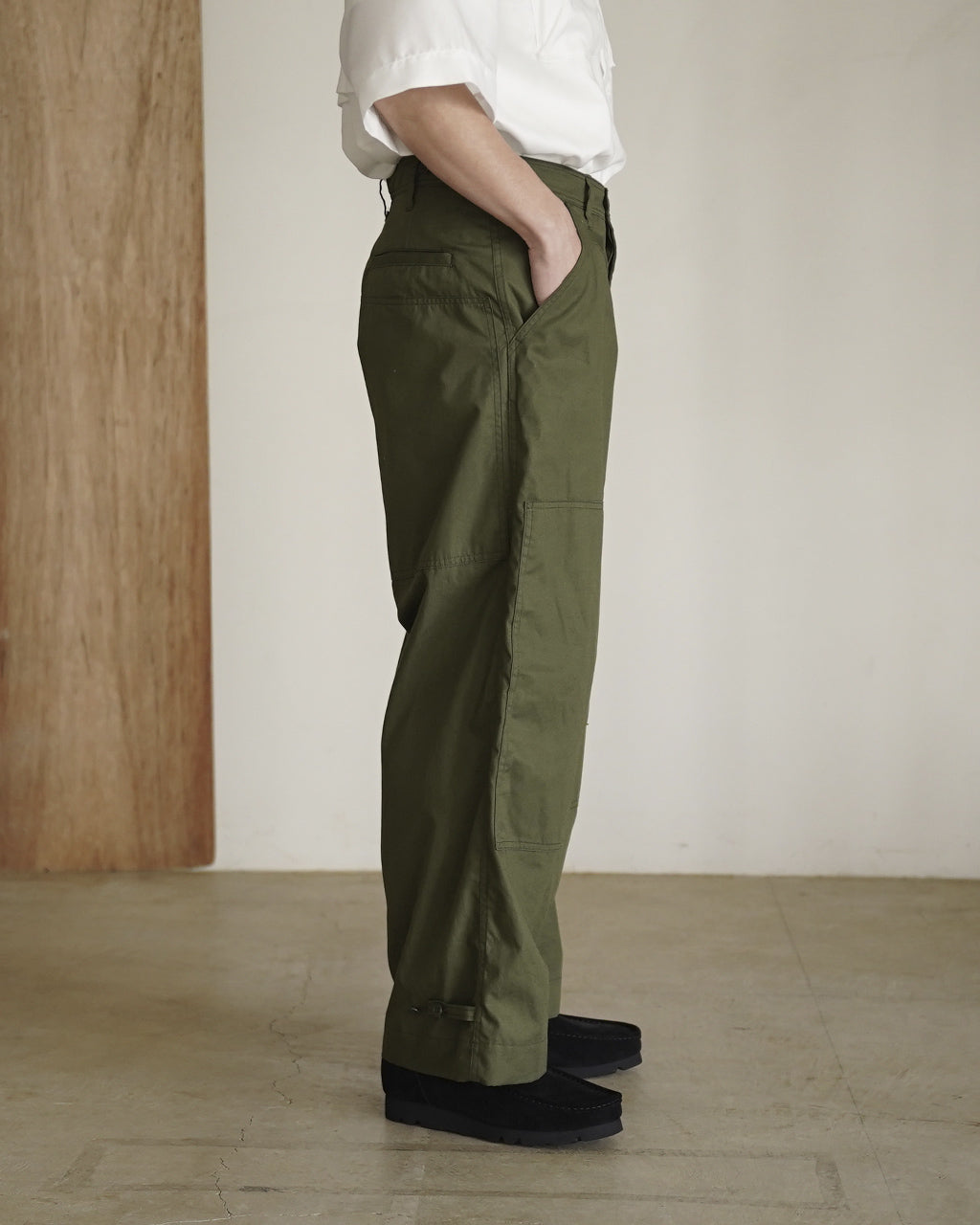 Cotton Poplin Double-knee Trousers bROOTS26S11