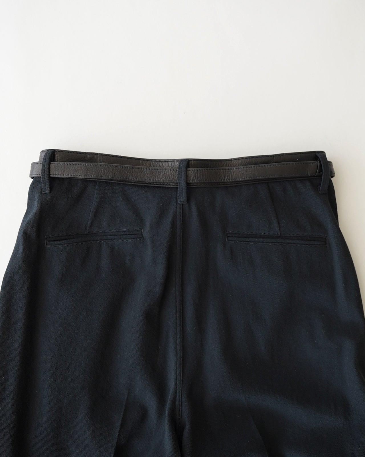 Denim-Leather Belted Trousers BHS26F008