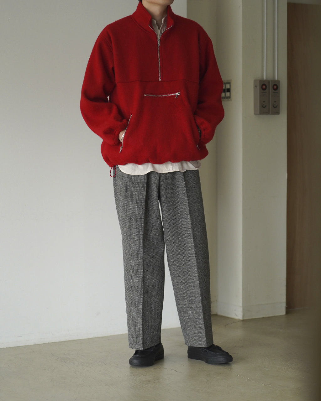 Pe/Alpaca Fleece Harf-zip P/O BHS26F032PeAp