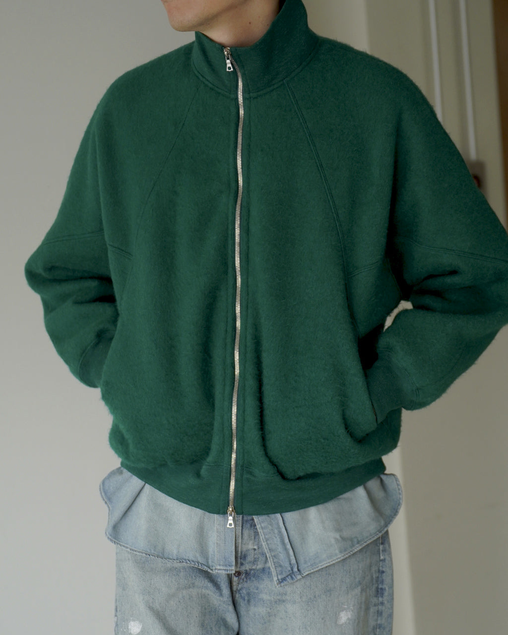 Pe/Alpaca Fleece Track Jacket BHS24F029F26PeAp