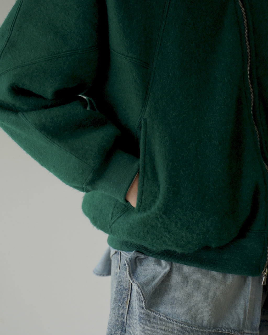 Pe/Alpaca Fleece Track Jacket BHS24F029F26PeAp