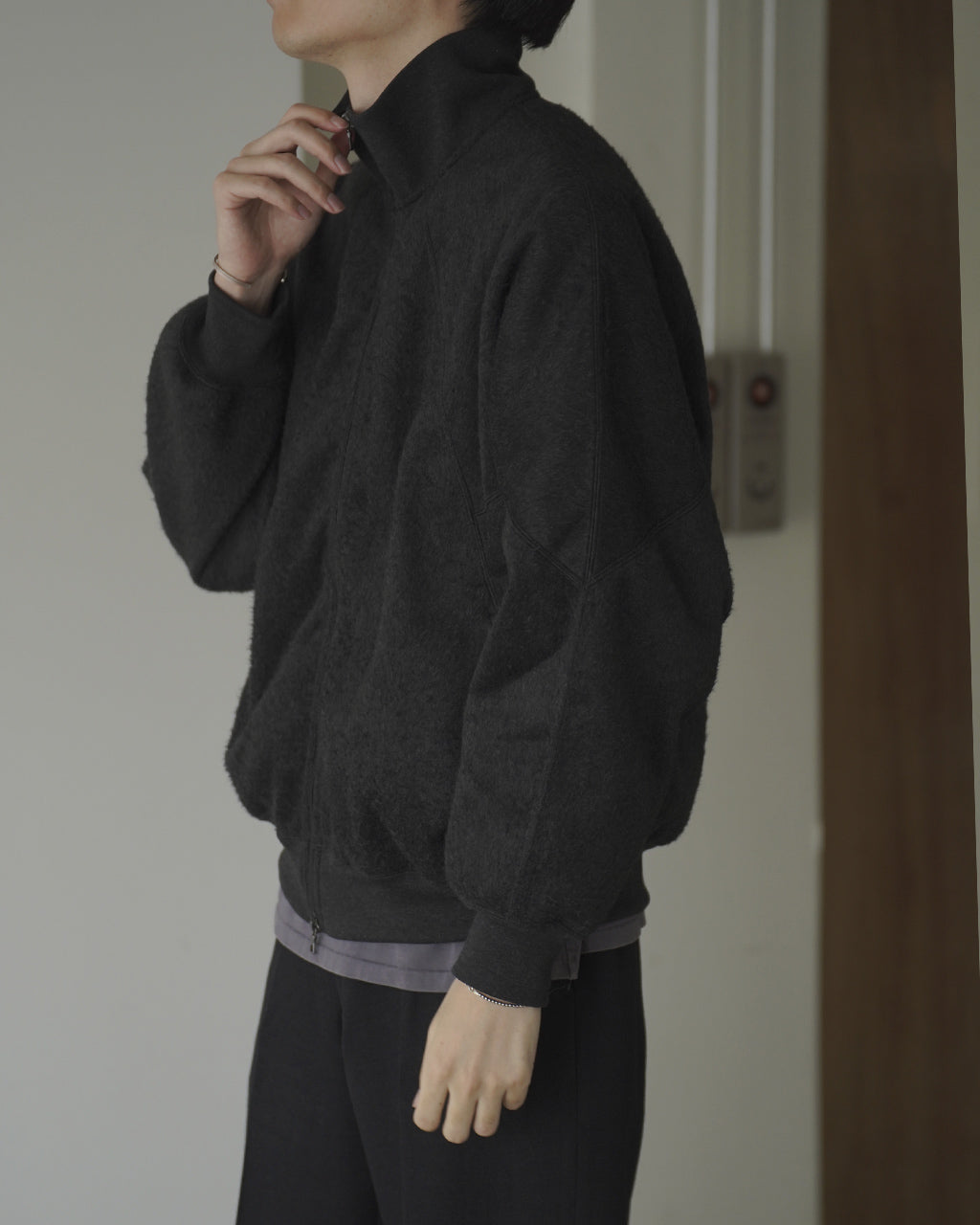 Pe/Silk Fleece Track Jacket BHS24F029F26