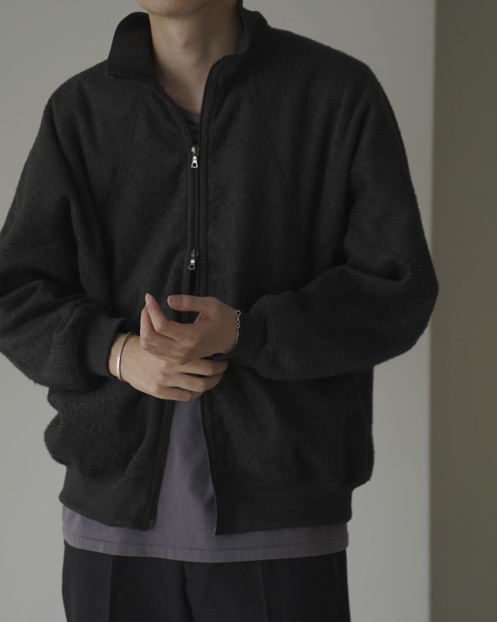 Pe/Silk Fleece Track Jacket BHS24F029F26