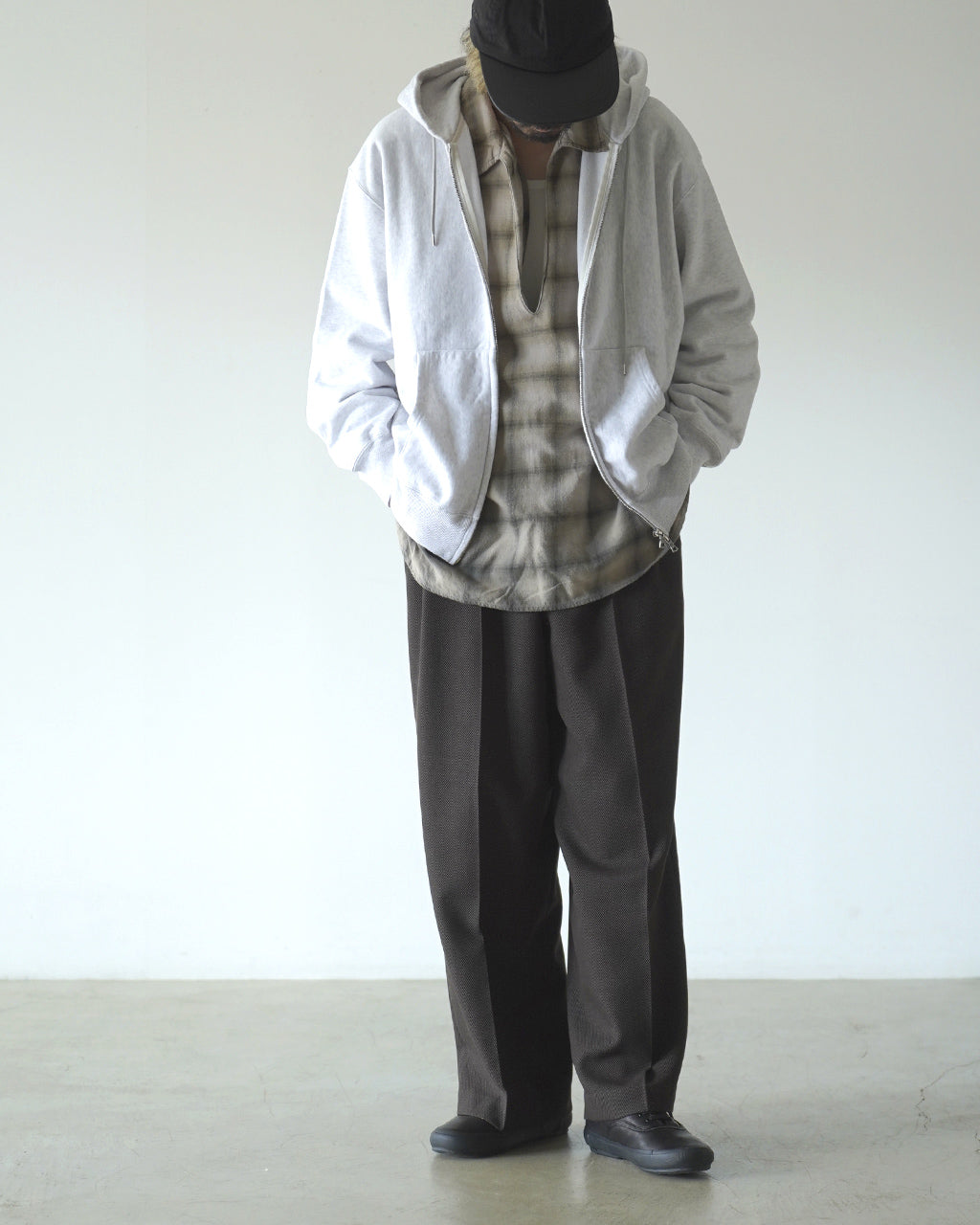 Soft&Hard Sweat Hoodie Zip Wide bROOTS24F28F26