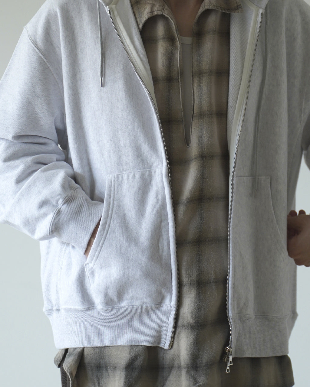 Soft&Hard Sweat Hoodie Zip Wide bROOTS24F28F26