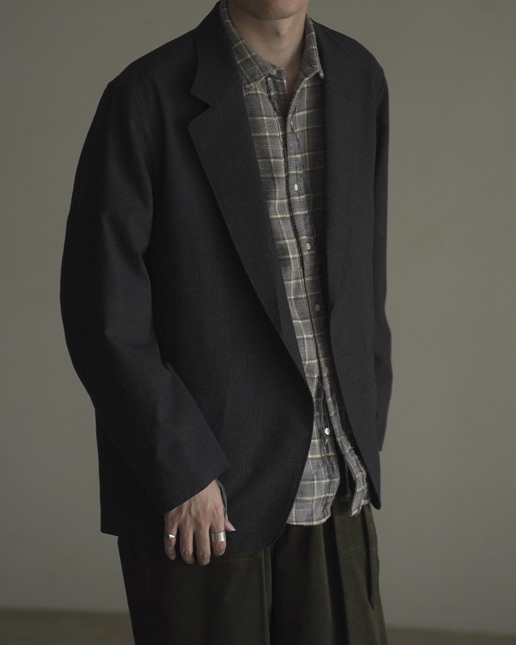 Wool Ramie Mohair Cardigan Jacket BHS26F028