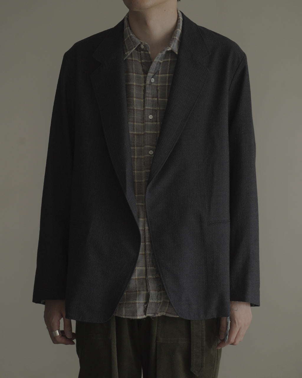 Wool Ramie Mohair Cardigan Jacket BHS26F028