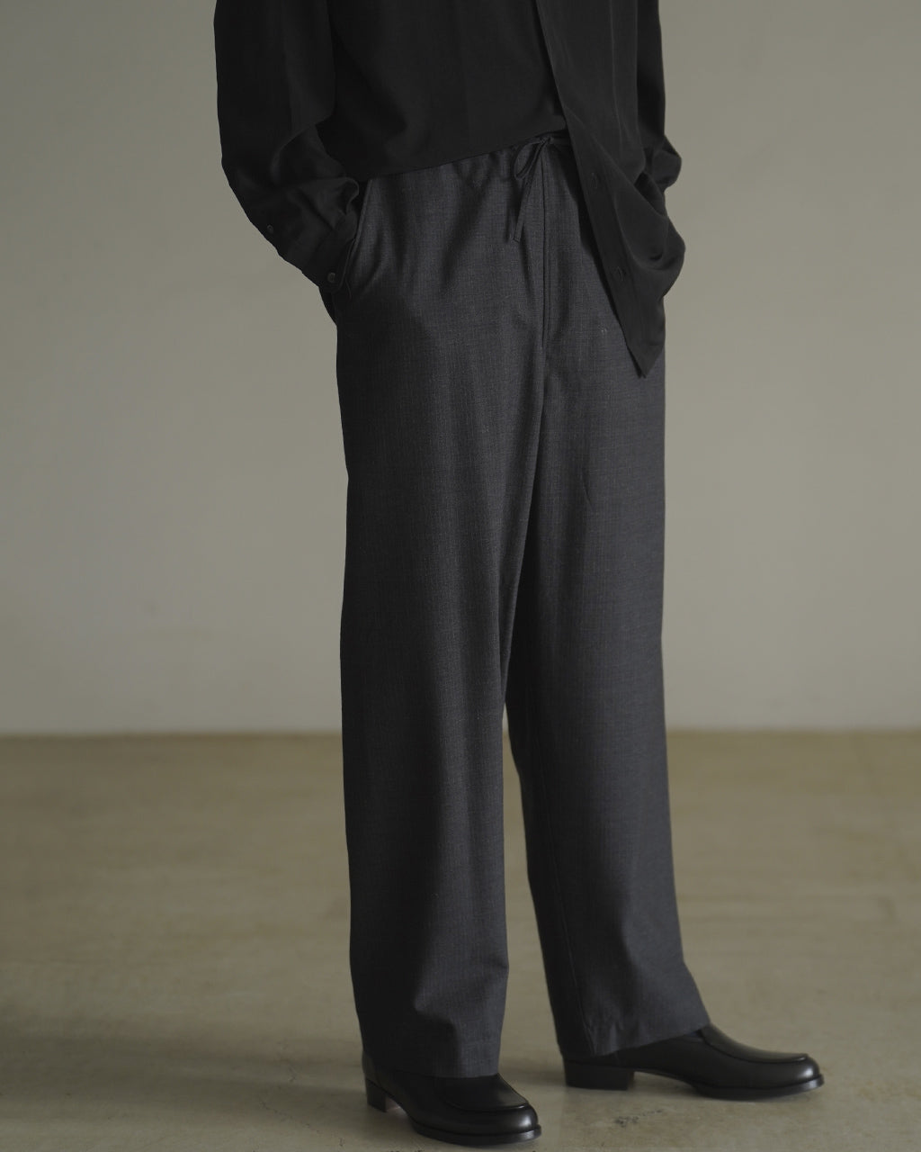 Wool Ramie Mohair Side Seamless Pants BHS26F027