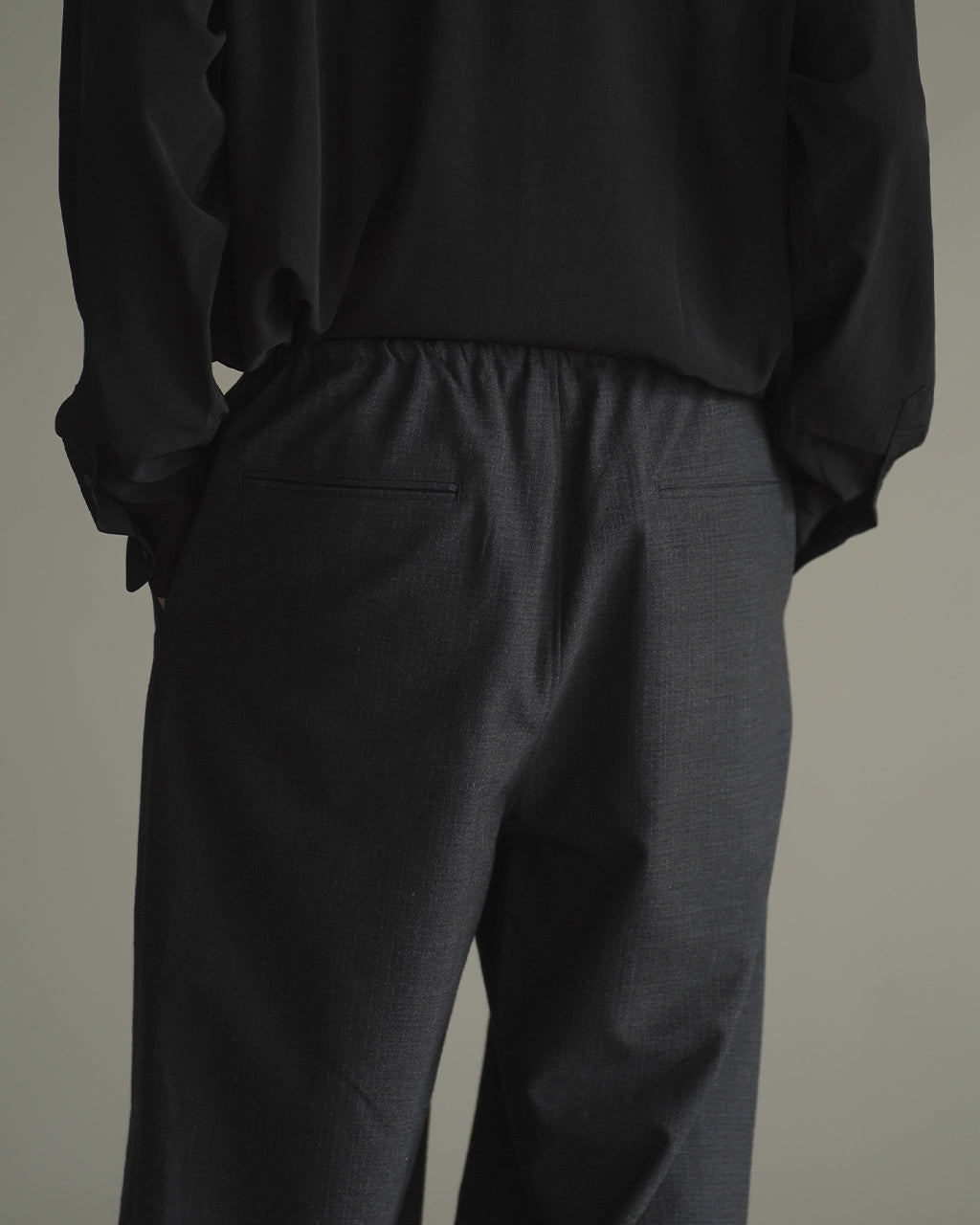 Wool Ramie Mohair Side Seamless Pants BHS26F027