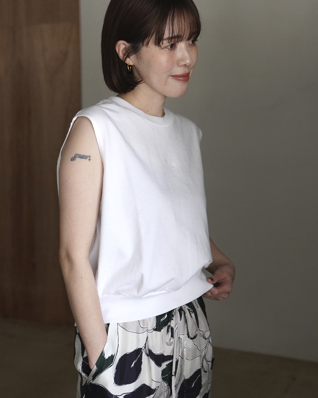 blurhms ROOTSTOCK Classic Hem Rib Sleeveless ノースリーブTシャツ コットン｜Crouka(クローカ)