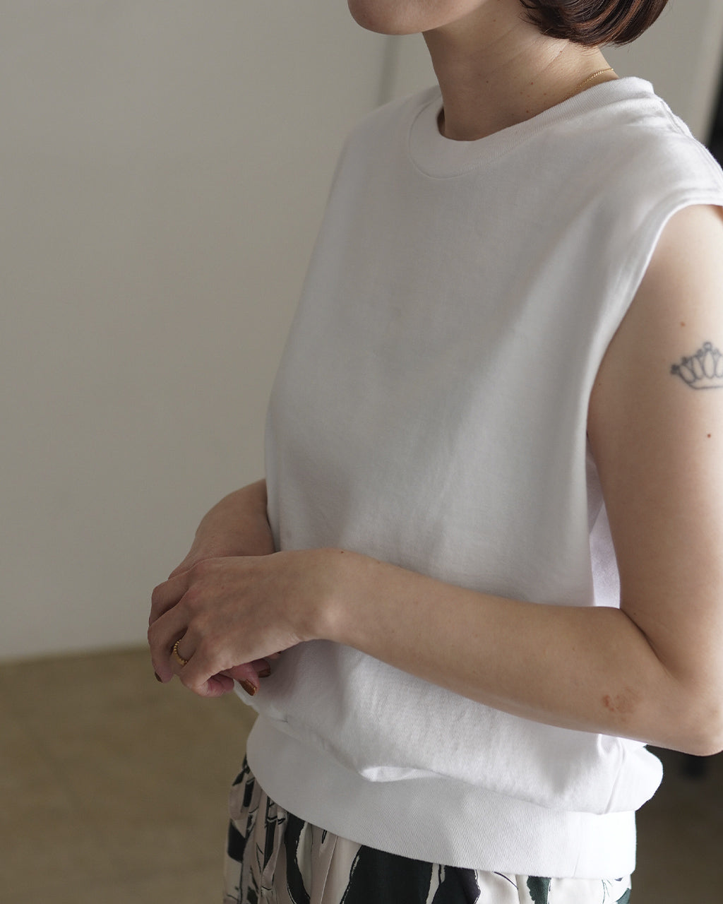 blurhms ROOTSTOCK Classic Hem Rib Sleeveless ノースリーブTシャツ コットン｜Crouka(クローカ)