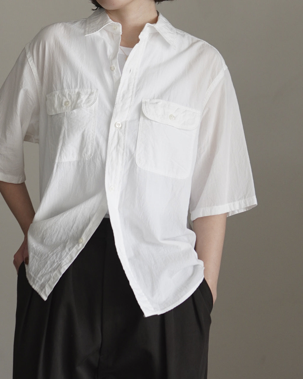 blurhms ROOTSTOCK Hard Twist Chambray Work Shirt S/S シャンブレー 半袖 ワークシャツ｜Crouka(クローカ)