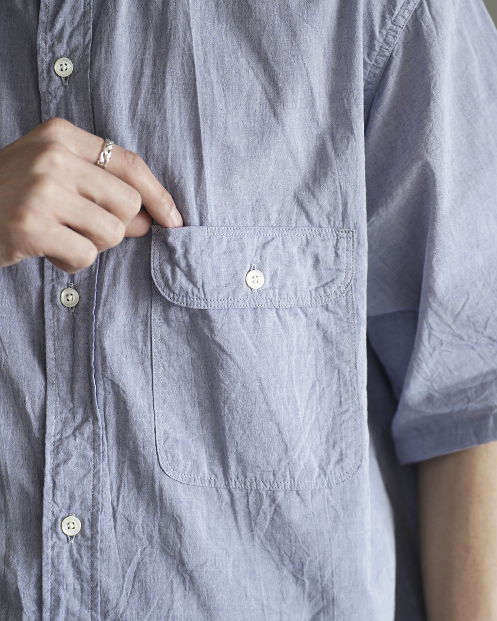 blurhms ROOTSTOCK Hard Twist Chambray Work Shirt S/S シャンブレー 半袖 ワークシャツ｜Crouka(クローカ)
