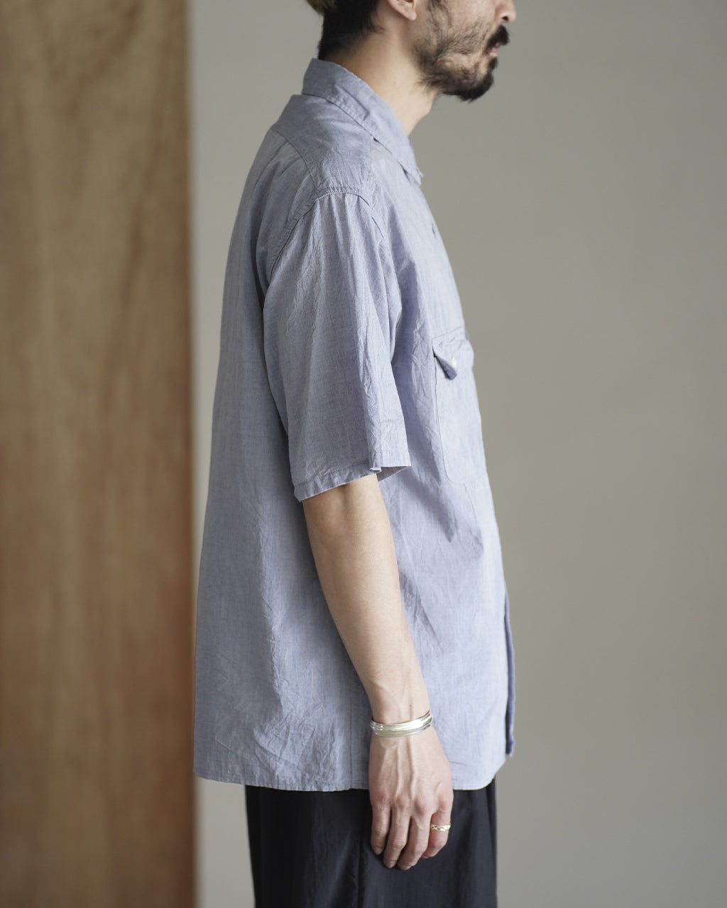 blurhms ROOTSTOCK Hard Twist Chambray Work Shirt S/S シャンブレー 半袖 ワークシャツ｜Crouka(クローカ)