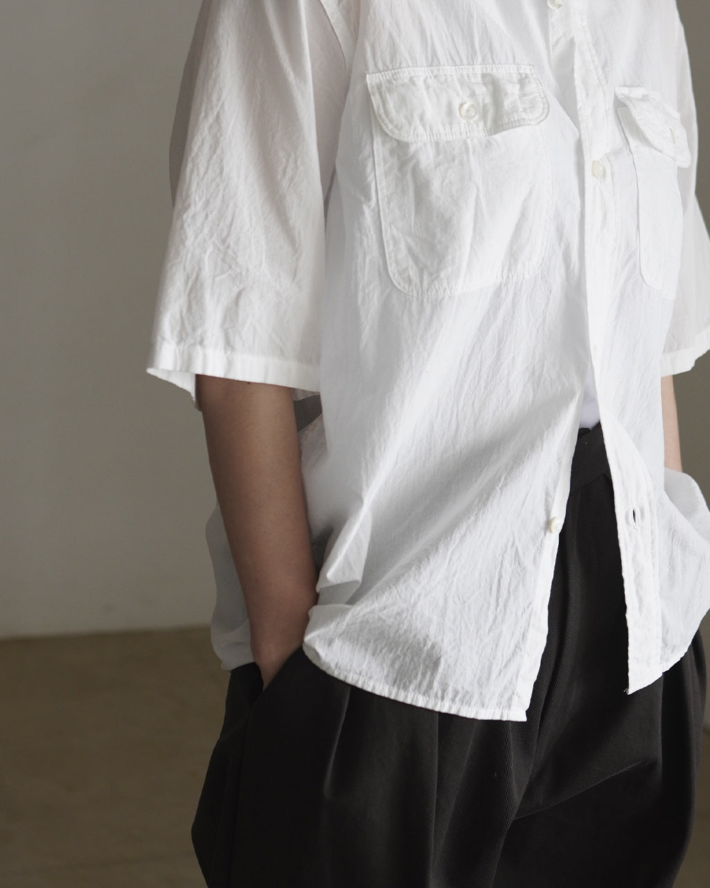 blurhms ROOTSTOCK Hard Twist Chambray Work Shirt S/S シャンブレー 半袖 ワークシャツ｜Crouka(クローカ)