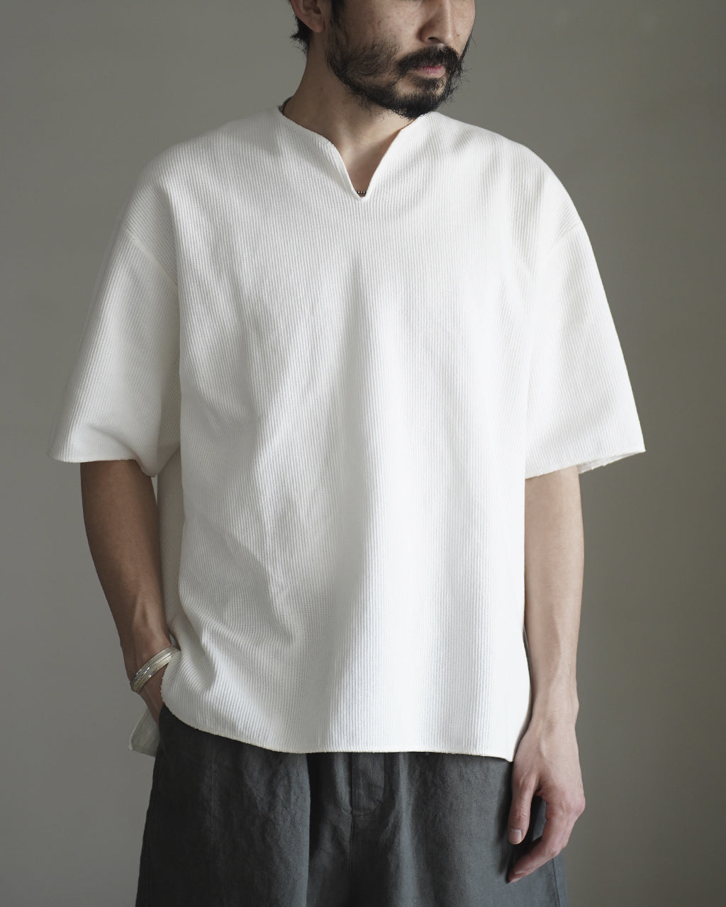 美品　blurhms ROOTSTOCK サーマルTシャツ　サイズ2 半袖 blurhms ROOTSTOCK(ブラームスルーツストック) Rough&Smooth Thermal
