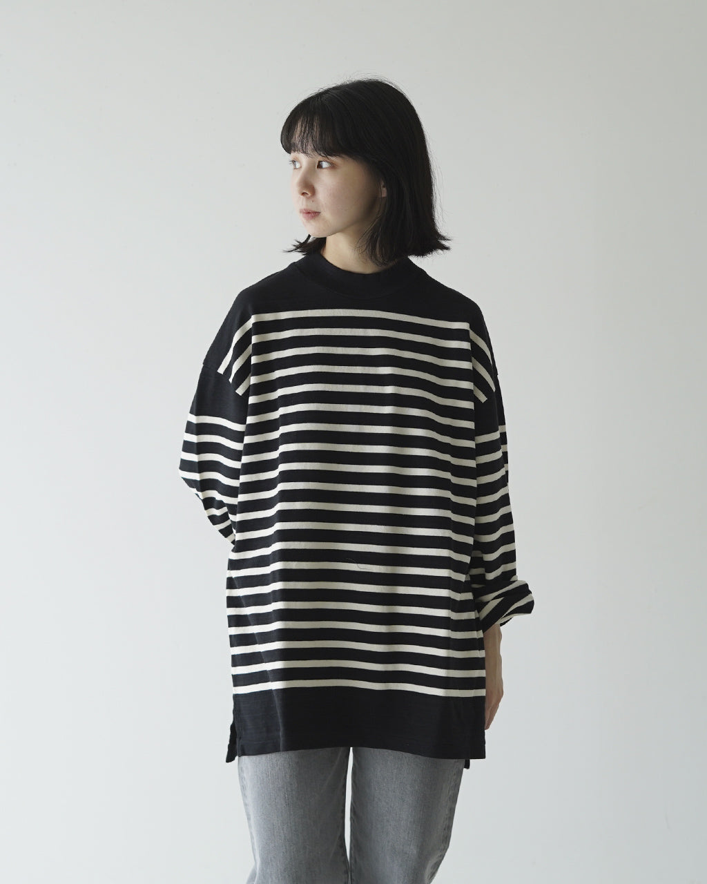 【アウトレット！30%OFF】blurhms ROOTSTOCK ブラームス ルーツストック ボーダー モックネック Mock-neck bROOTS23F10 正規取扱店