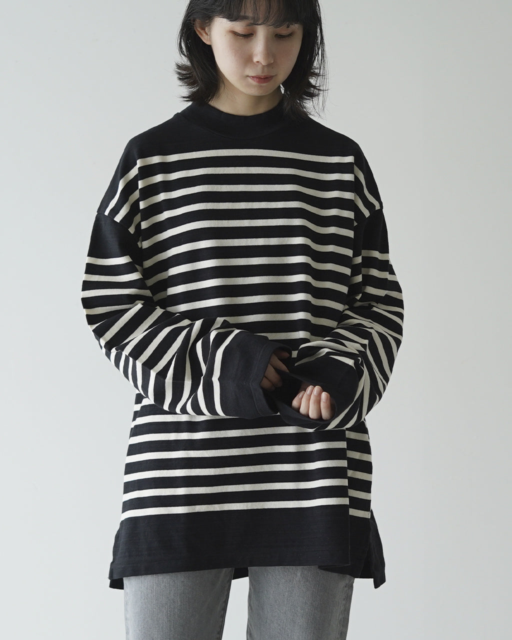 【SALE！60%OFF】blurhms ROOTSTOCK ブラームス ルーツストック ボーダー モックネック Mock-neck bROOTS23F10 正規取扱店