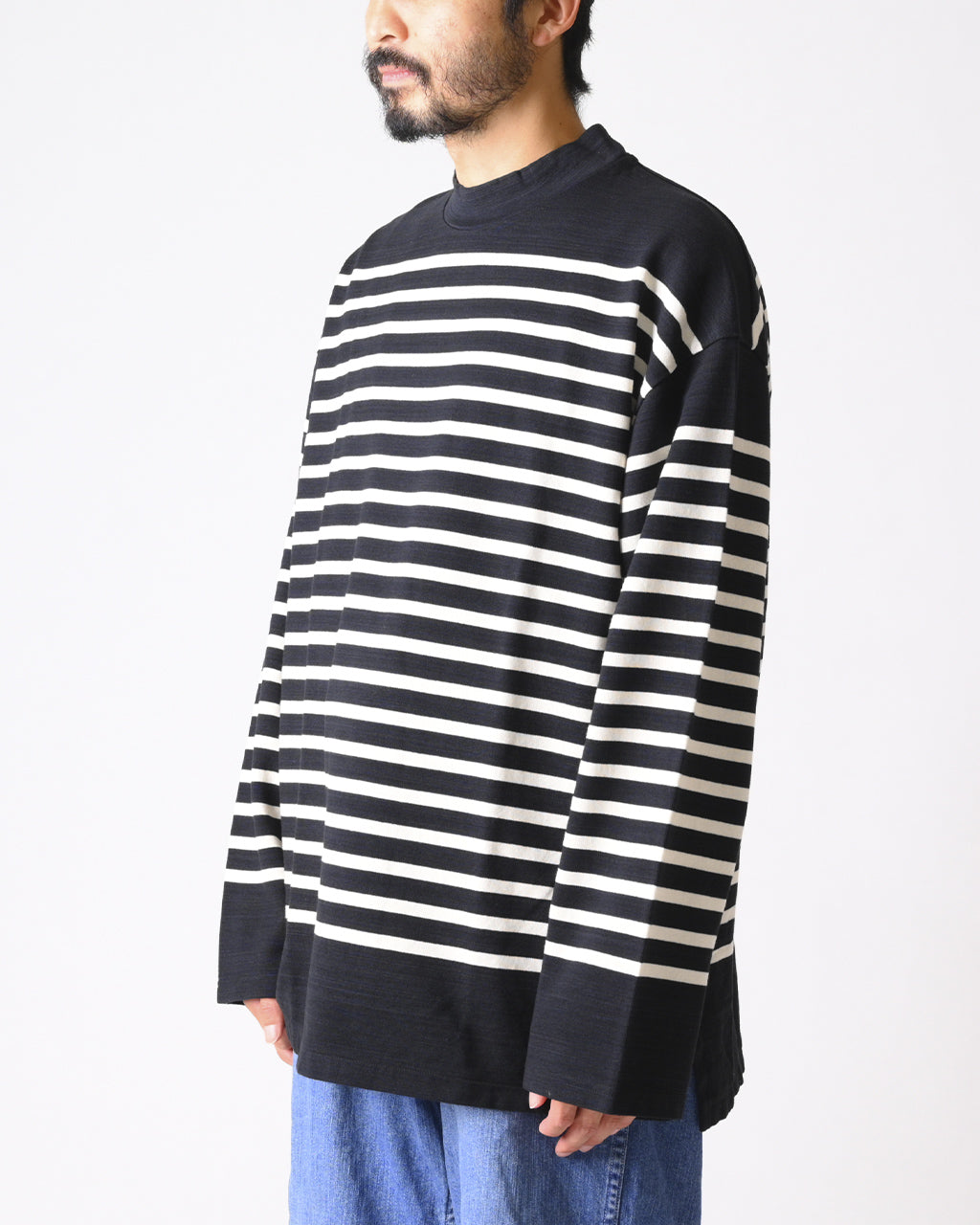 【SALE！60%OFF】blurhms ROOTSTOCK ブラームス ルーツストック ボーダー モックネック Mock-neck bROOTS23F10 正規取扱店